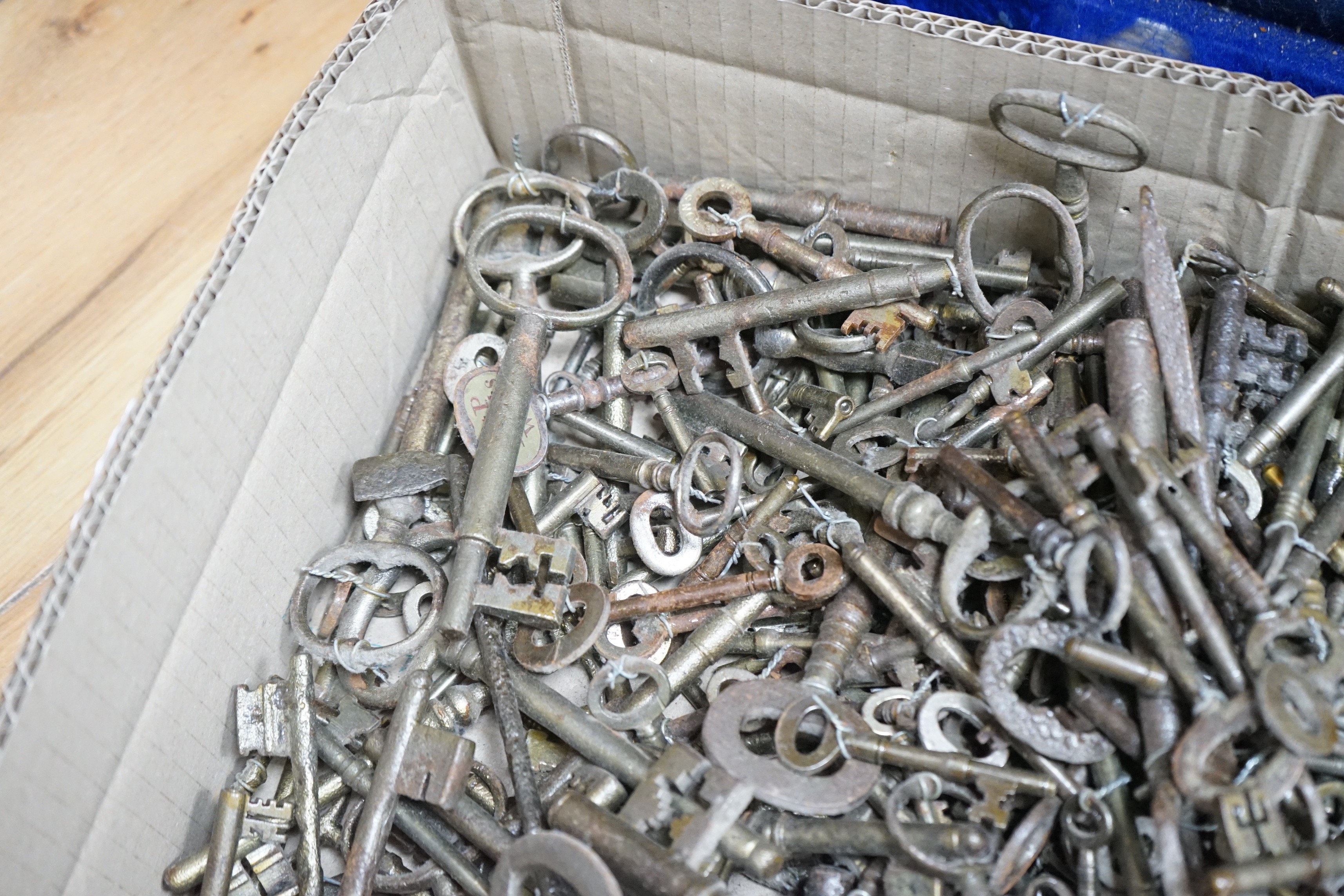 A large collection of antique keys